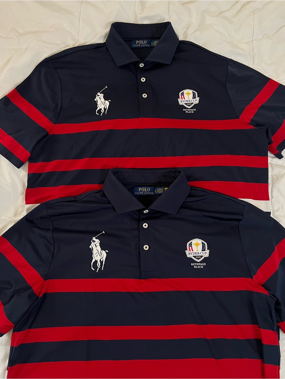 Polo Ralph Lauren Ryder Cup 2025 Bethpage Black Striped Golf Polo Shirt Size L